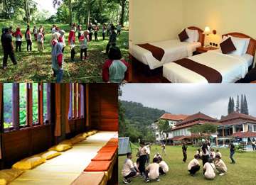 rekomendasi tempat outbound team building gathering fun games lokasi malang batu trawas pacet sidoarjo surabaya jawa timur